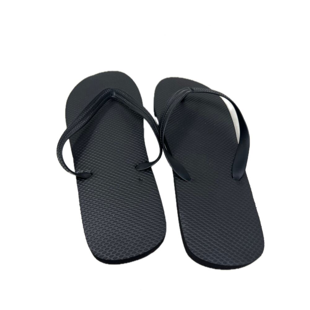 No Brand Flip-Flops Black Sandals Men's Size 11 - Picture 2 of 4